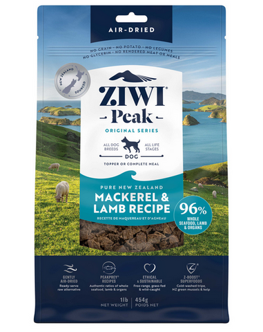 ZIWI Peak Air Dried Dog Food 454g Mackerel & Lamb
