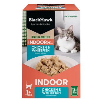 Black Hawk Healthy Benefits Indoor Cat Food Chicken Whitefish in Gravy