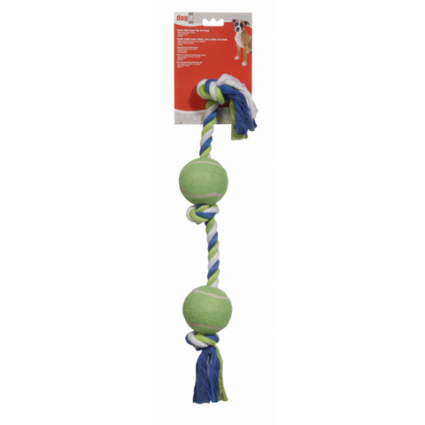 Dogit Tennis Ball Rope Toy with 2 Tennis Balls