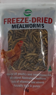 Pisces Freezedried Mealworms Poultry 70g Bag
