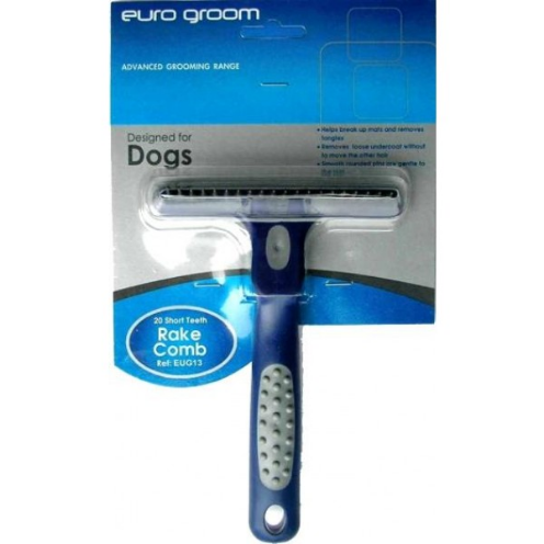 Euro Groom Dog Rake Comb 20 Short Teeth