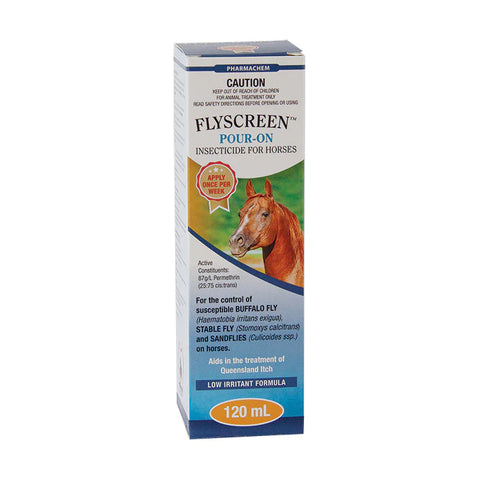 Pharmechan Flyscreen Pour On Insecticide for Horses 120ml