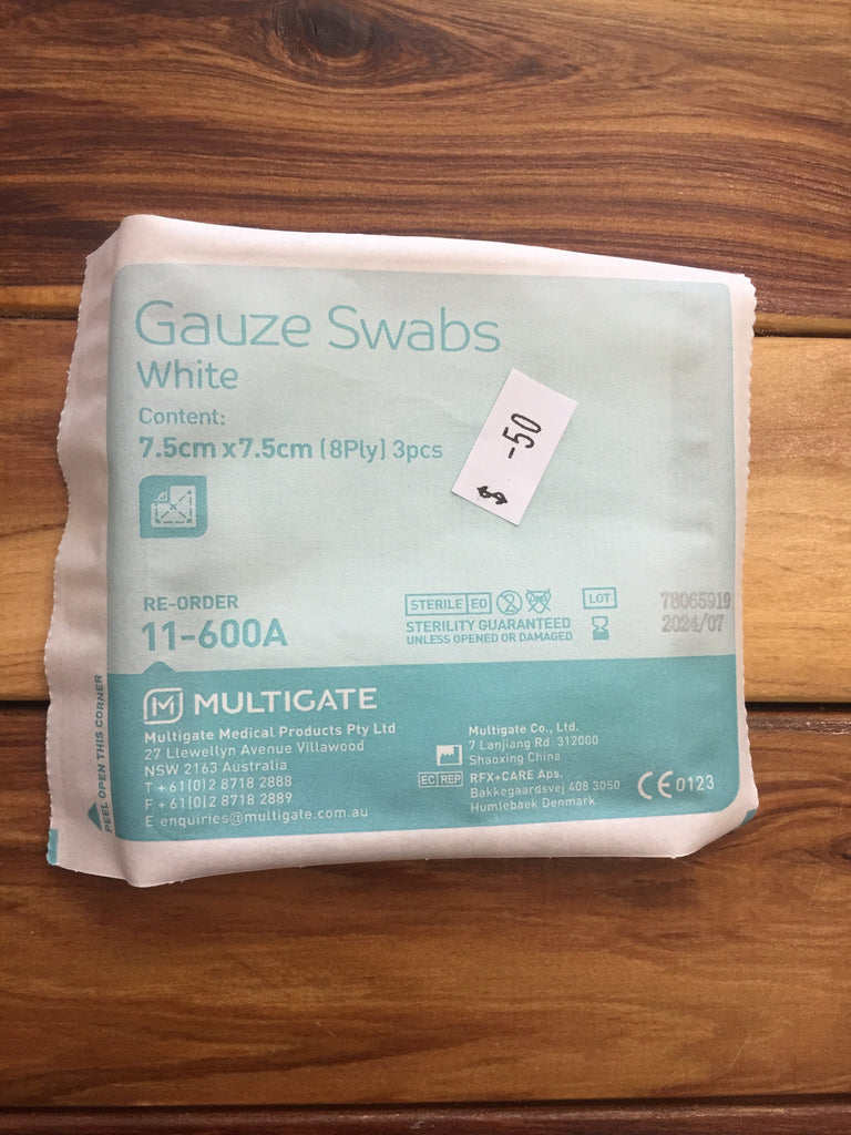 Multigate Gauze Swabs 7.5cmx7.5cm (8ply) 5pcs